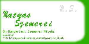 matyas szemerei business card