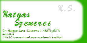 matyas szemerei business card